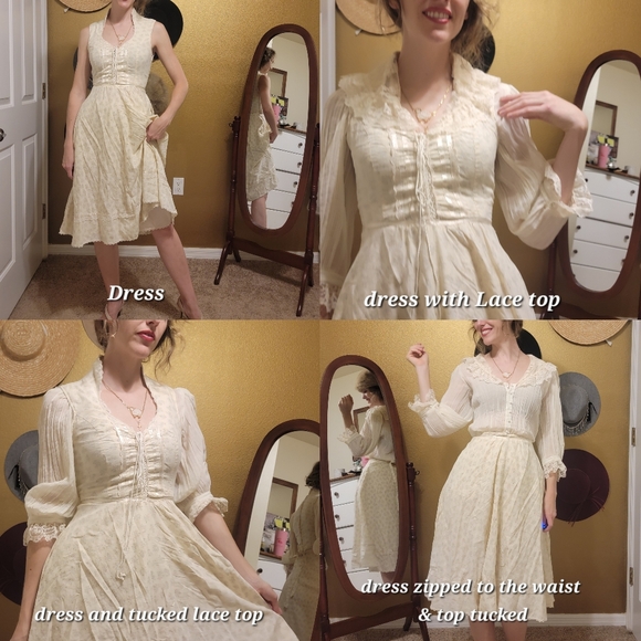 *Vintage Cream Lace Collar Blouse* - Picture 8 of 13